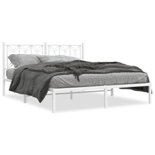 Bedframe Metaal 160 x 200 cm Wit met hoofdbord
