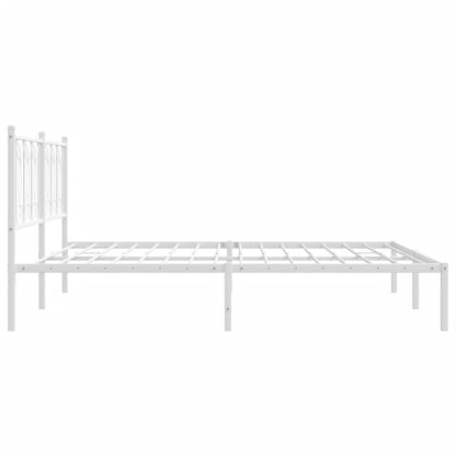 Bedframe Metaal 180 x 200 cm Wit met hoofdbord