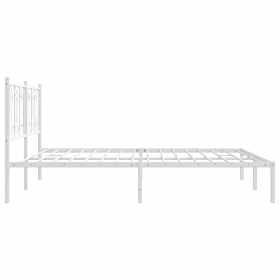 Bedframe Metaal 180 x 200 cm Wit met hoofdbord