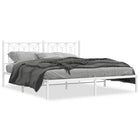 Bedframe metaal wit 183x213 cm met hoofdbord