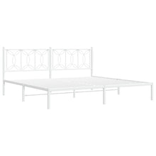 Bedframe met hoofdbord metaal wit 200x200 cm