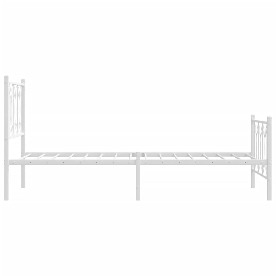 Bedframe met hoofd- en voeteneinde metaal wit 75x190 cm
