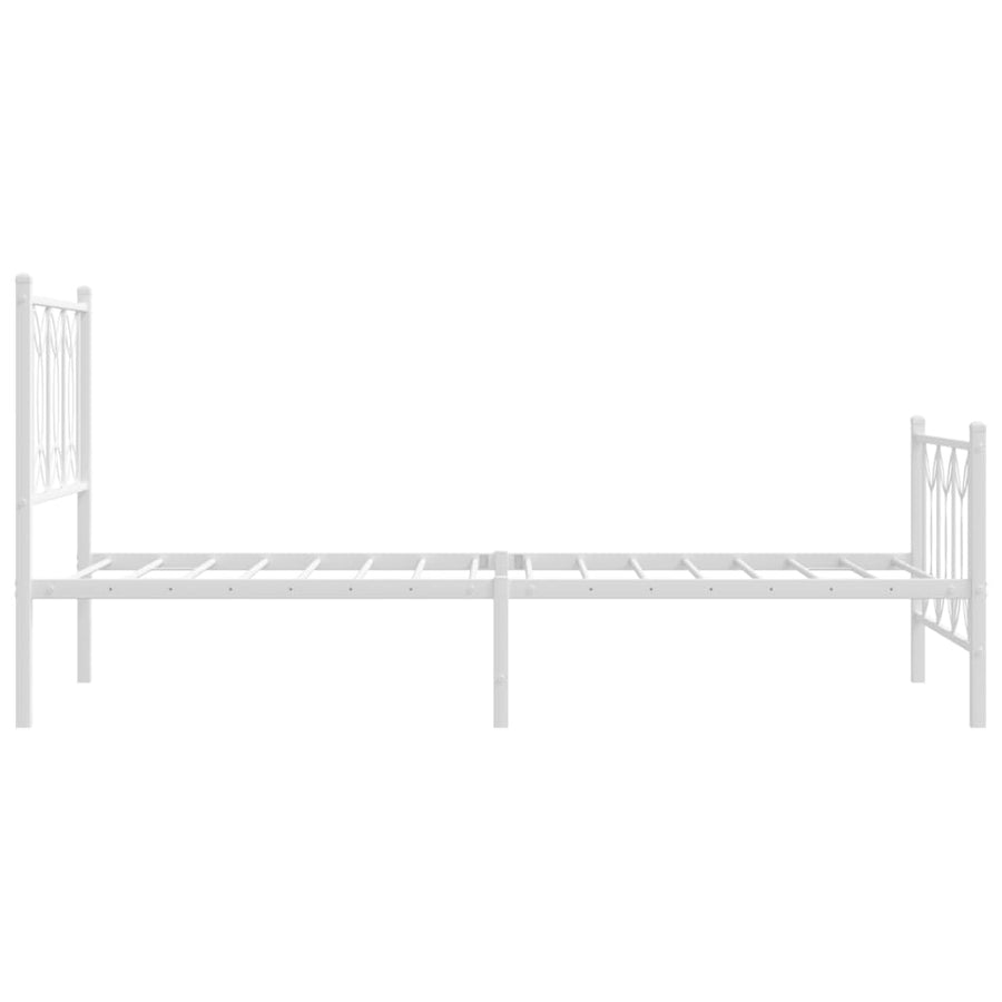 Bedframe met hoofd- en voeteneinde metaal wit 80x200 cm