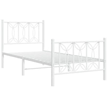 Bedframe met hoofd- en voeteneinde metaal wit 90x190 cm