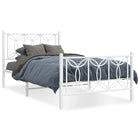 Bedframe met hoofd- en voeteneinde metaal wit 100x190 cm