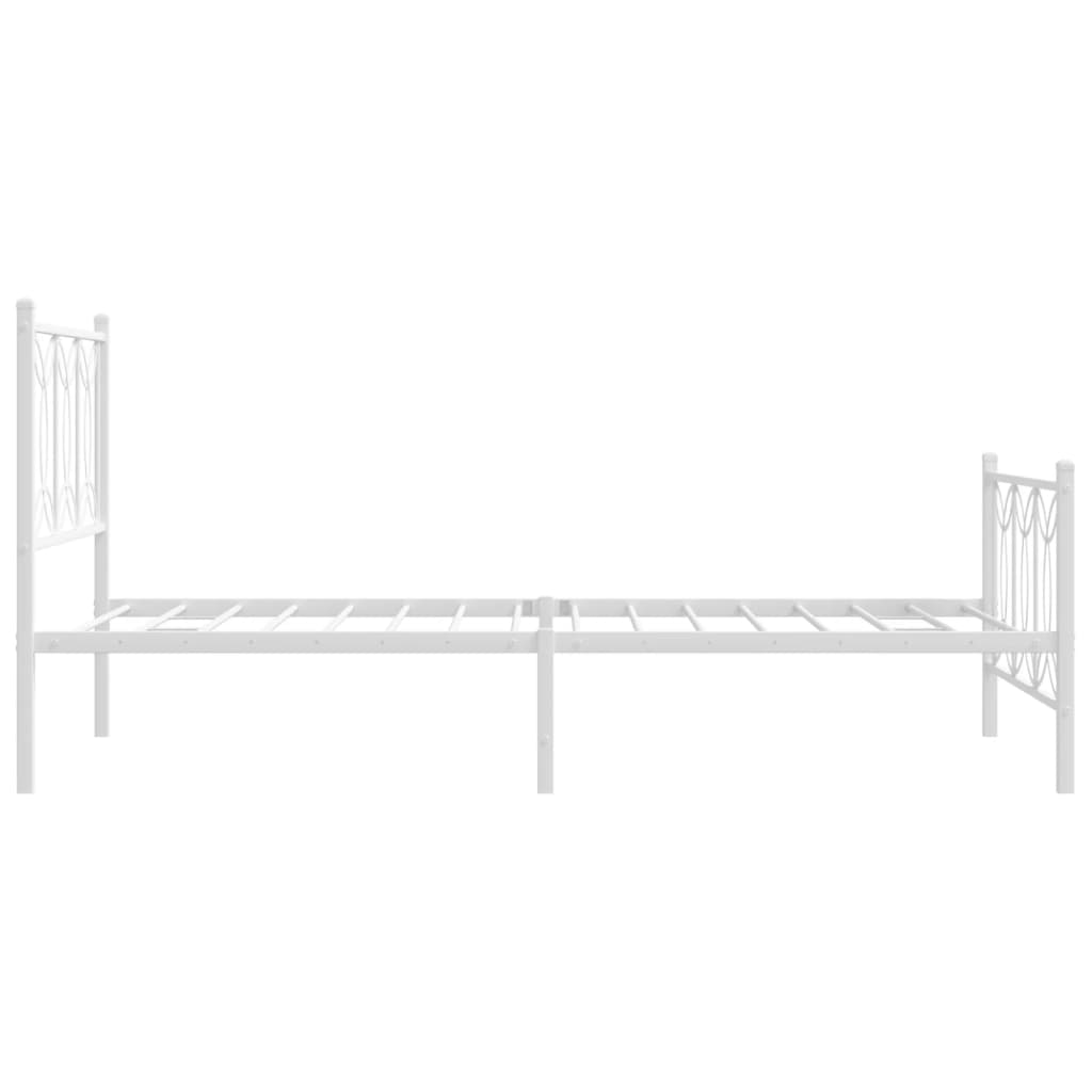 Bedframe met hoofd- en voeteneinde metaal wit 100x200 cm
