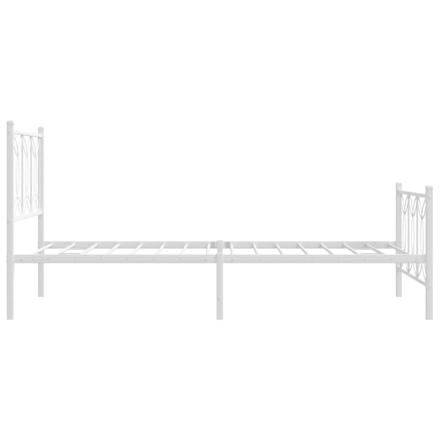 Bedframe met hoofd- en voeteneinde metaal wit 100x200 cm