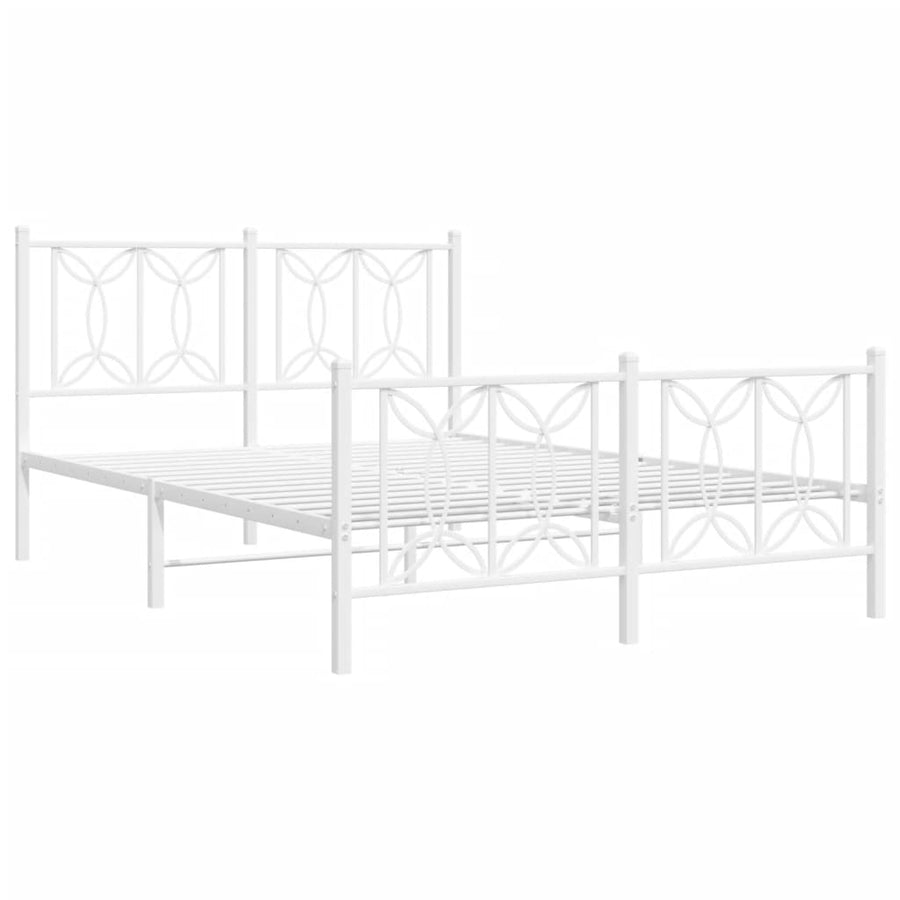 Bedframe met hoofd- en voeteneinde metaal wit 140x200 cm