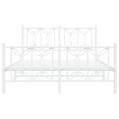 Bedframe met hoofd- en voeteneinde metaal wit 140x200 cm