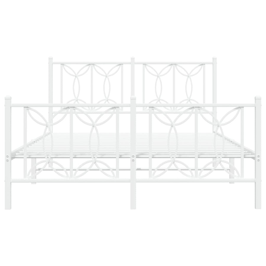 Bedframe met hoofd- en voeteneinde metaal wit 140x200 cm