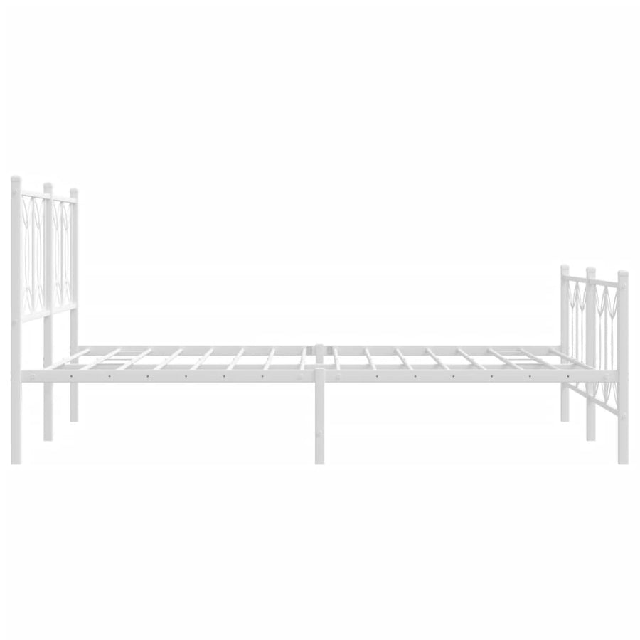Bedframe met hoofd- en voeteneinde metaal wit 140x200 cm