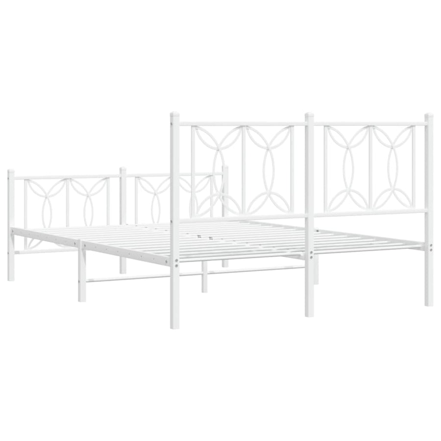 Bedframe met hoofd- en voeteneinde metaal wit 140x200 cm