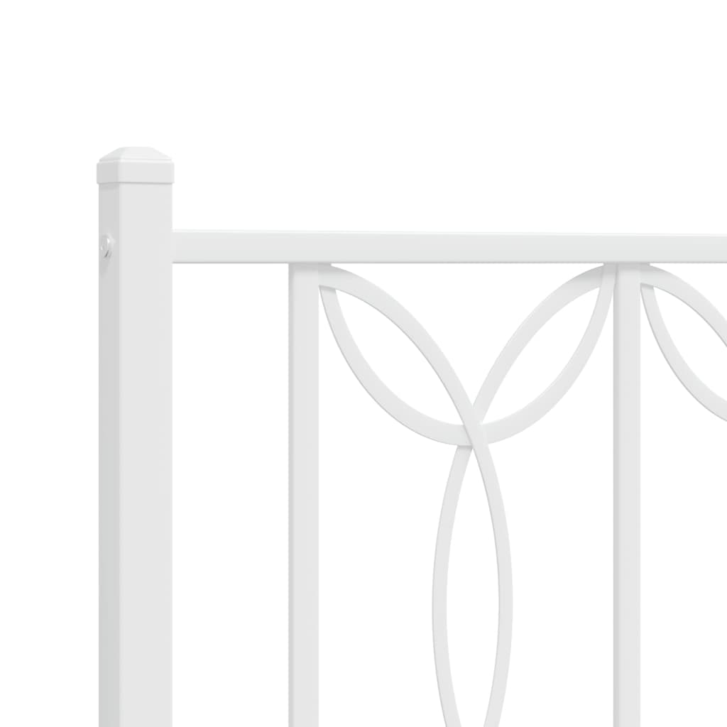 Bedframe met hoofd- en voeteneinde metaal wit 140x200 cm