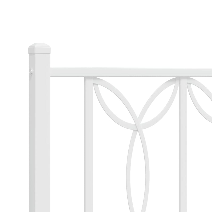 Bedframe met hoofd- en voeteneinde metaal wit 140x200 cm