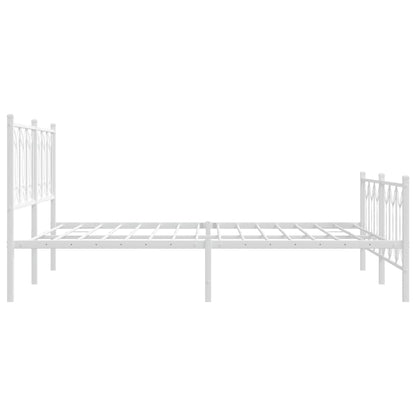 Bedframe met hoofd- en voeteneinde metaal wit 150x200 cm