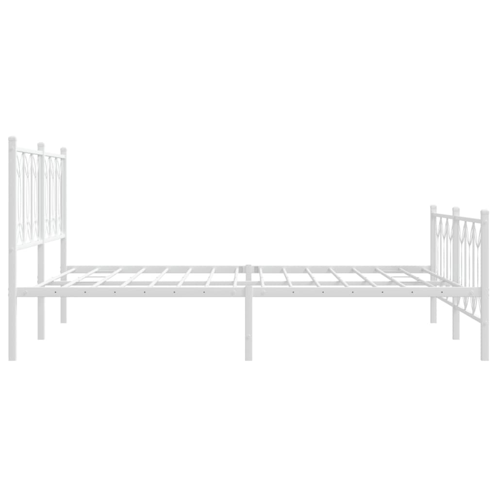 Bedframe met hoofd- en voeteneinde metaal wit 160x200 cm