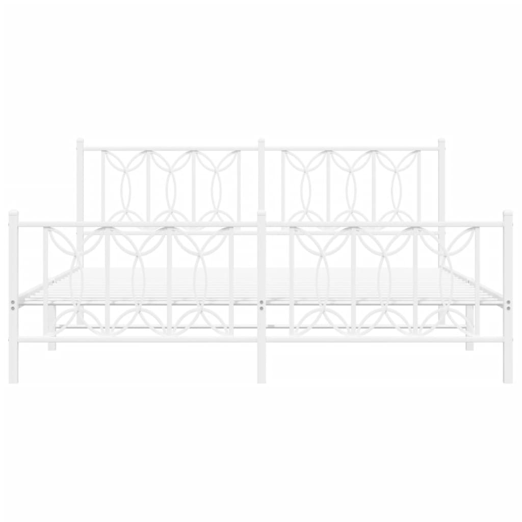 Bedframe met hoofd- en voeteneinde metaal wit 180x200 cm
