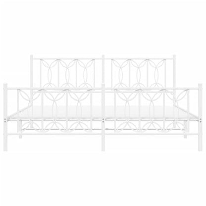 Bedframe met hoofd- en voeteneinde metaal wit 180x200 cm