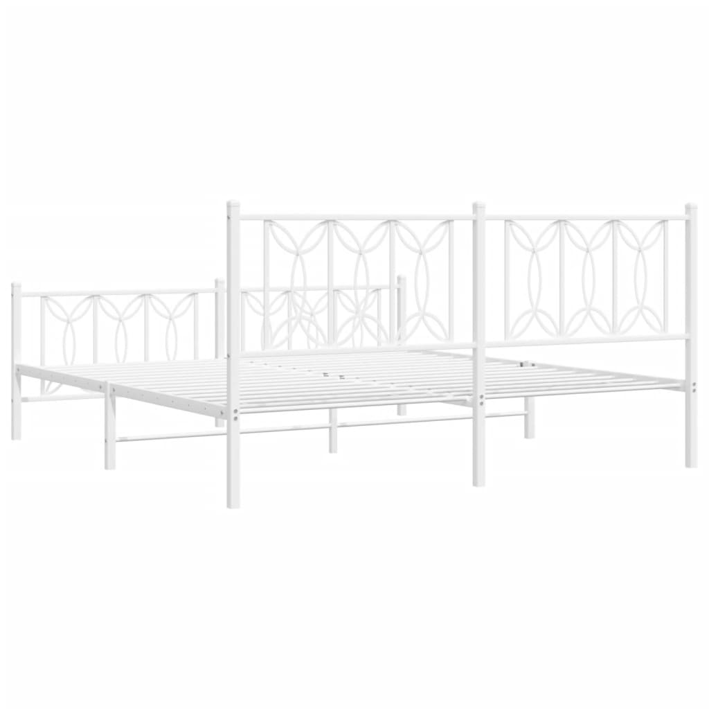 Bedframe met hoofd- en voeteneinde metaal wit 180x200 cm
