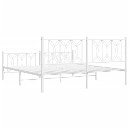 Bedframe met hoofd- en voeteneinde metaal wit 180x200 cm