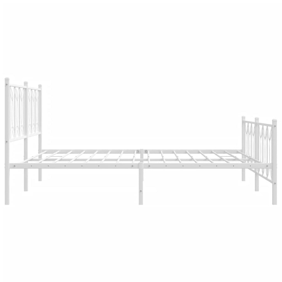 Bedframe met hoofd- en voeteneinde metaal wit 183x213 cm