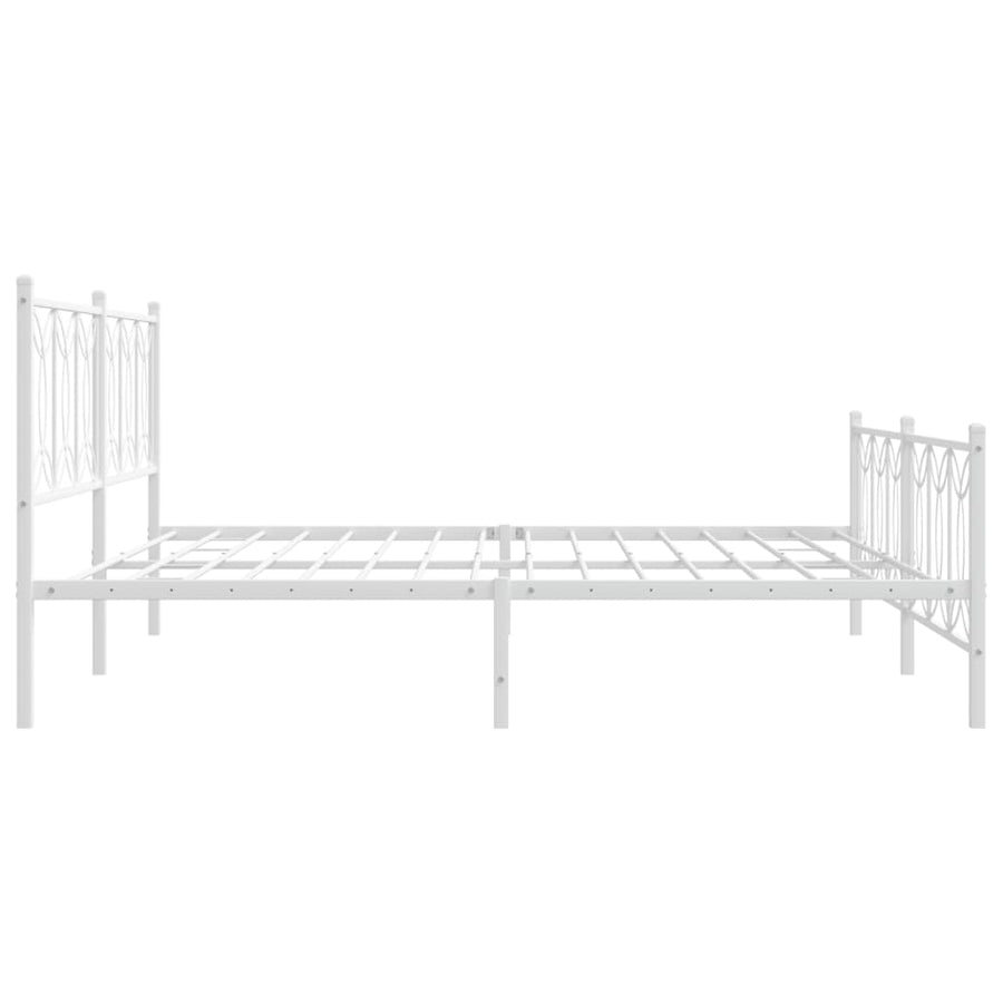 Bedframe met hoofd- en voeteneinde metaal wit 193x203 cm