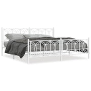 Bedframe metaal 193x203 cm wit