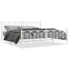 Bedframe met hoofd- en voeteneinde metaal wit 200x200 cm