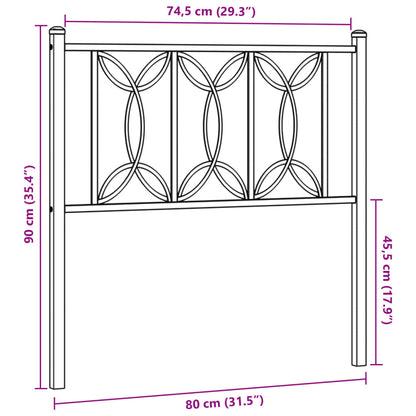 Hoofdbord 75 cm metaal wit
