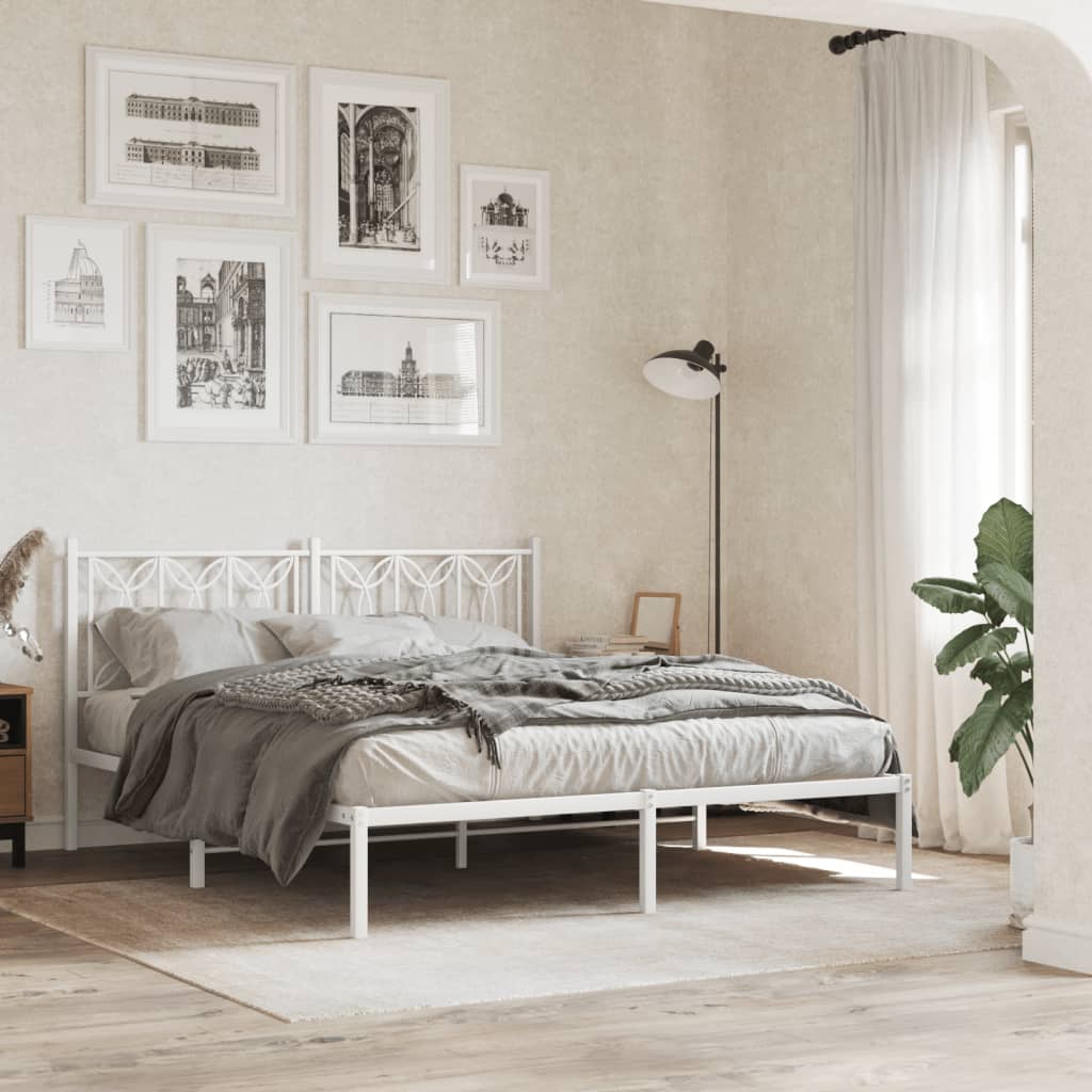 Hoofdbord Metaal 150 cm Wit