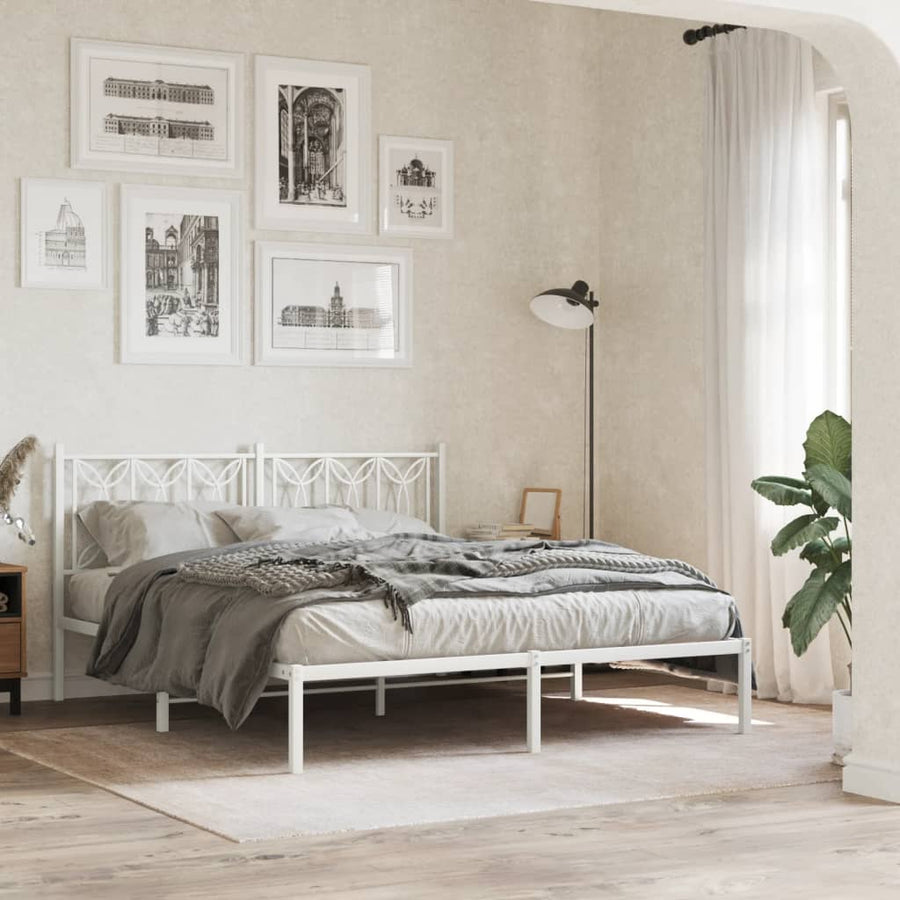 Hoofdbord Metaal 160 cm Wit