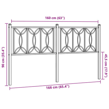 Hoofdbord Metaal 160 cm Wit