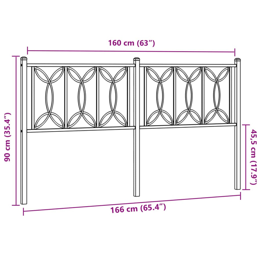 Hoofdbord Metaal 160 cm Wit