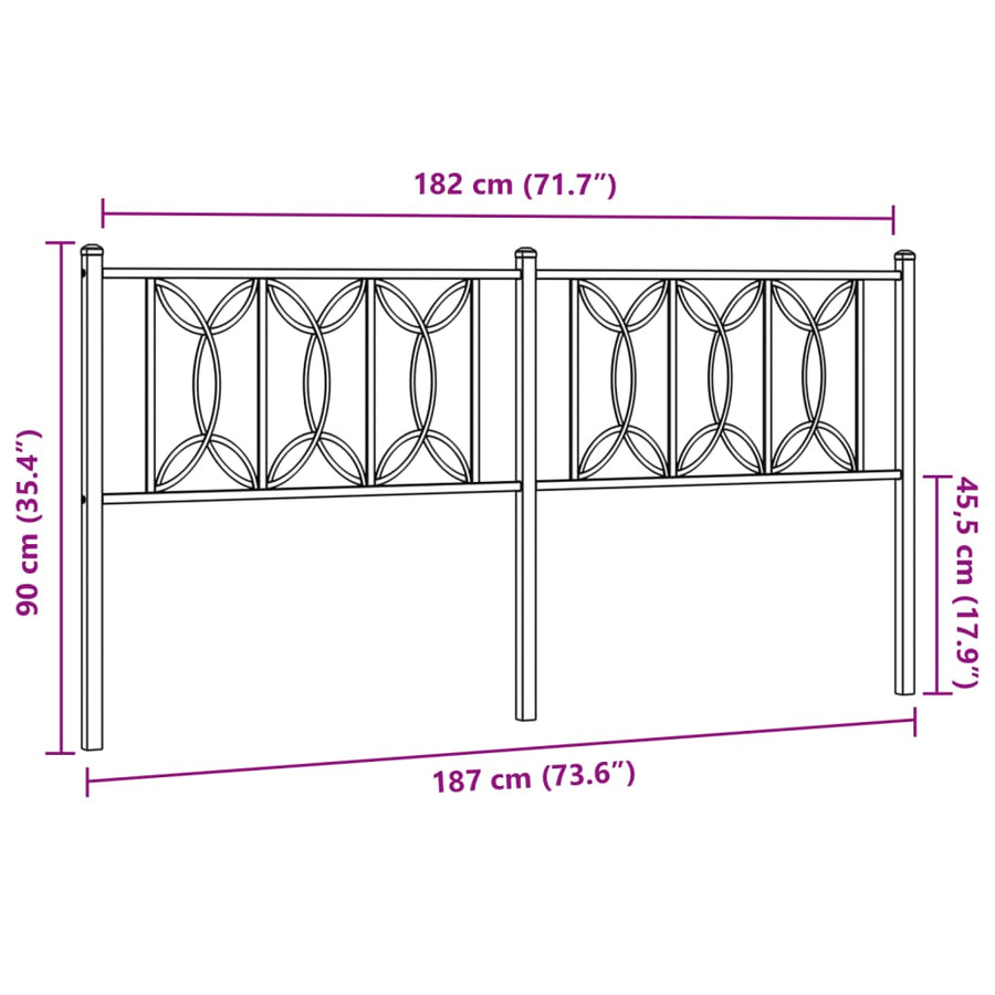 Hoofdbord 180 cm metaal wit