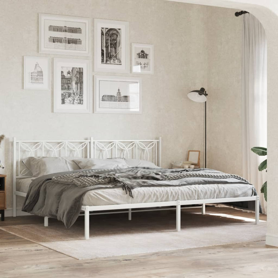 Hoofdbord 200 cm metaal wit