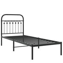 Bedframe met hoofdbord metaal zwart 80x200 cm