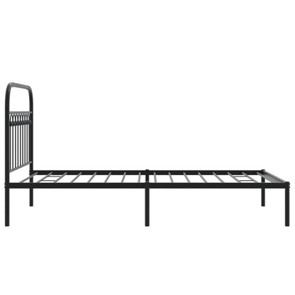 Bedframe met hoofdbord metaal zwart 100x190 cm