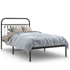 Bedframe met hoofdbord metaal zwart 100x190 cm