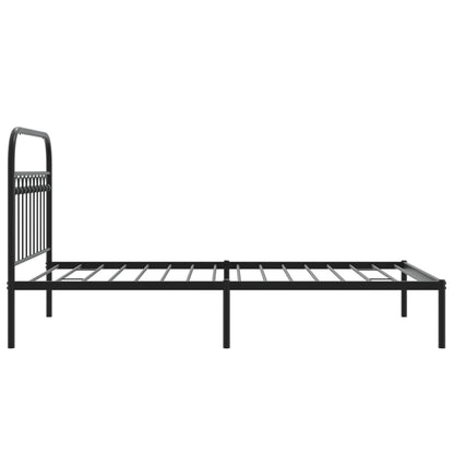 Bedframe met hoofdbord metaal zwart 107x203 cm