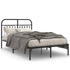 Bed frame with headboard metal black 120x200 cm