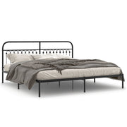 Bedframe metaal zwart 193x203 cm met hoofdbord