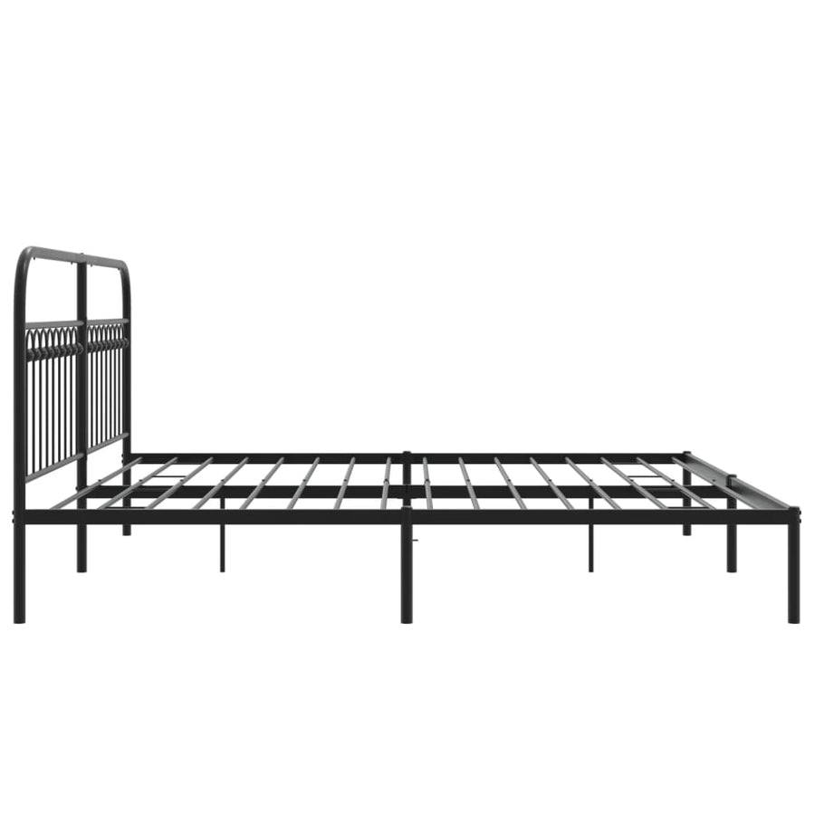 Bedframe met hoofdbord metaal zwart 200x200 cm