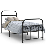 Bedframe metaal zwart 75x190 cm