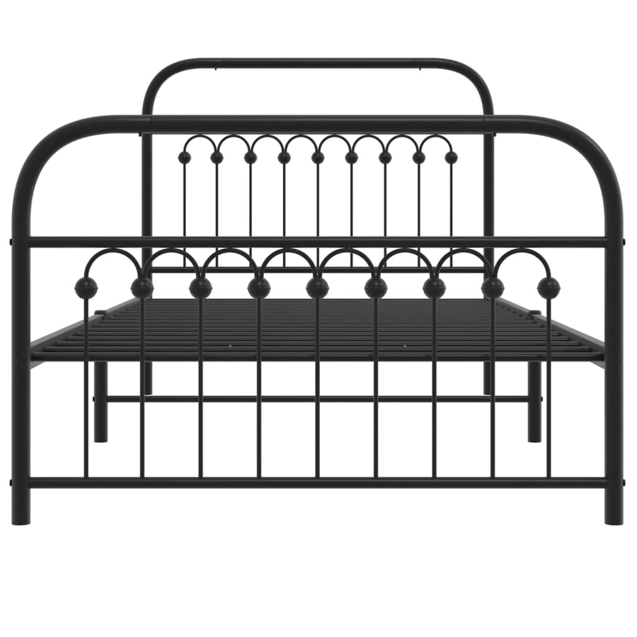 Bedframe met hoofd- en voeteneinde metaal zwart 100x190 cm