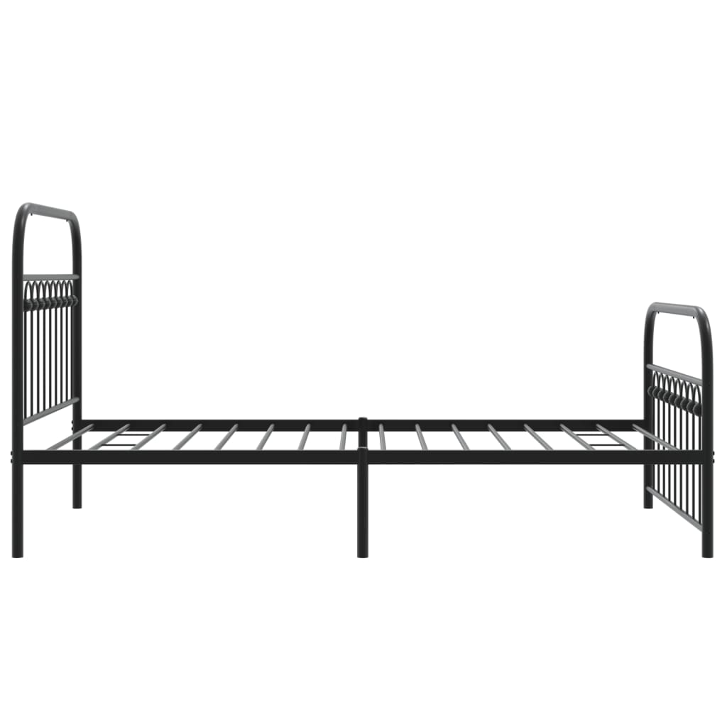 Bedframe met hoofd- en voeteneinde metaal zwart 100x190 cm
