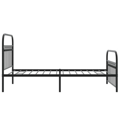 Bedframe met hoofd- en voeteneinde metaal zwart 100x190 cm