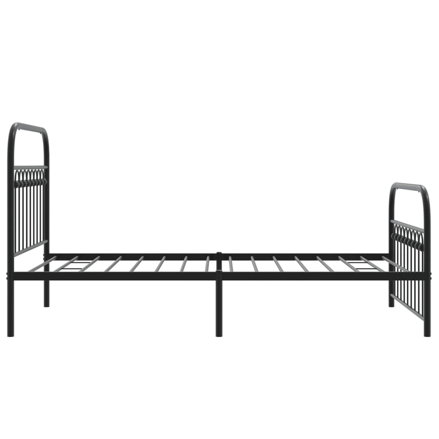 Bedframe met hoofd- en voeteneinde metaal zwart 100x190 cm