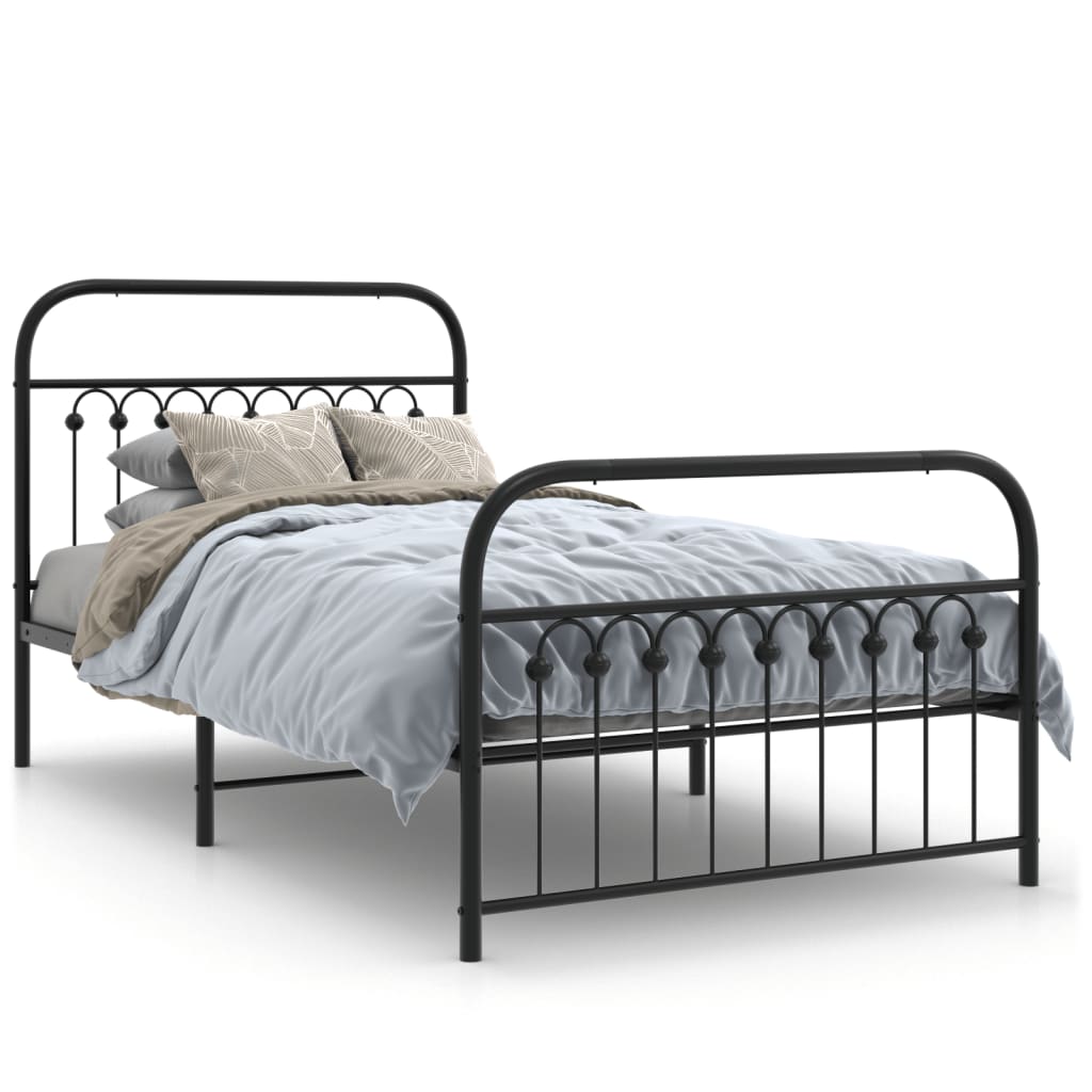 Bedframe Met Hoofd- En Voeteneinde Metaal 100 x 200 cm