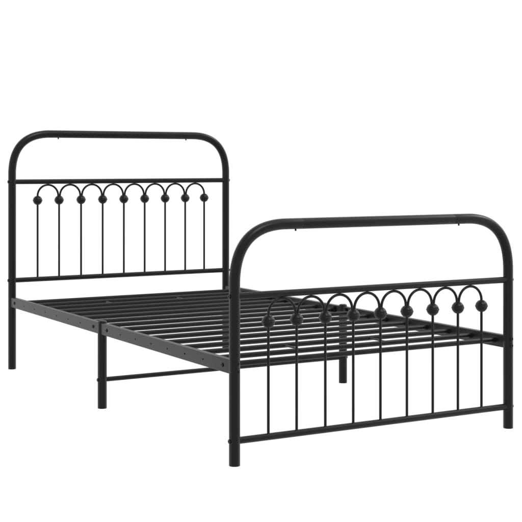 Bedframe Met Hoofd- En Voeteneinde Metaal 100 x 200 cm