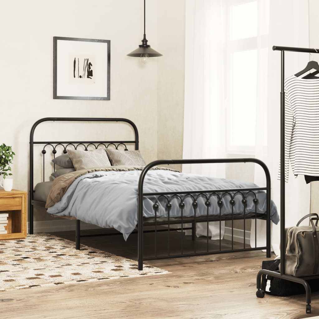 Bedframe Met Hoofd- En Voeteneinde Metaal 100 x 200 cm